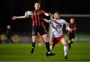 22 December 2020; Adam Feeney of Bohemians in action against Kyle Conway of St Patrick's Athletic during the SSE Airtricity U19 National League Final match between Bohemians and St Patrick’s Athletic at the UCD Bowl in Dublin. Photo by Seb Daly/Sportsfile