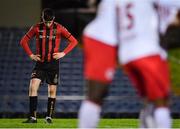 22 December 2020; Jack Moylan of Bohemians reacts following his side's defeat in the SSE Airtricity U19 National League Final match between Bohemians and St Patrick’s Athletic at the UCD Bowl in Dublin. Photo by Seb Daly/Sportsfile