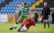 23 December 2020; Anna Casey of Shamrock Rovers in action against Orlaith Deasy of Cork City during the Women’s Under-17 National League Final match between Shamrock Rovers and Cork City at Athlone Town Stadium in Athlone, Westmeath. Photo by Sam Barnes/Sportsfile
