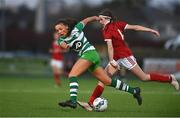 23 December 2020; Anna Casey of Shamrock Rovers in action against Ava Lotty of Cork City  during the Women’s Under-17 National League Final match between Shamrock Rovers and Cork City at Athlone Town Stadium in Athlone, Westmeath. Photo by Sam Barnes/Sportsfile