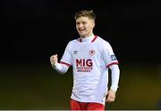 22 December 2020; Kyle Conway of St Patrick's Athletic celebrates at the final whistle following his side's victory during the SSE Airtricity U19 National League Final match between Bohemians and St Patrick’s Athletic at the UCD Bowl in Dublin. Photo by Seb Daly/Sportsfile