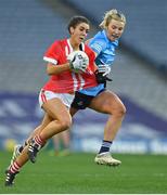 20 December 2020; Erika O'Shea of Cork in action against Jennifer Dunne of Dublin during the TG4 All-Ireland Senior Ladies Football Championship Final match between Cork and Dublin at Croke Park in Dublin. Photo by Brendan Moran/Sportsfile
