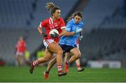 20 December 2020; Doireann O'Sullivan of Cork in action against Noelle Healy of Dublin during the TG4 All-Ireland Senior Ladies Football Championship Final match between Cork and Dublin at Croke Park in Dublin. Photo by Brendan Moran/Sportsfile