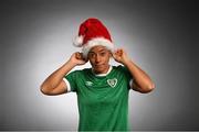 24 December 2020; Republic of Ireland's Rianna Jarrett poses in a Christmas hat during a portrait session at the Castleknock Hotel in Dublin. Photo by Stephen McCarthy/Sportsfile