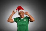 24 December 2020; Republic of Ireland's Rianna Jarrett poses in a Christmas hat during a portrait session at the Castleknock Hotel in Dublin. Photo by Stephen McCarthy/Sportsfile