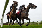 26 December 2020; Colreevy, left, with Danny Mullins up, on their way to winning the Matchbook Betting Exchange Faugheen Novice Steeplechase from second place Pencilfulloflead, right, with Keith Donoghue up, during the Limerick Christmas Festival at Limerick Racecourse in Limerick. Photo by Matt Browne/Sportsfile