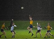 26 December 2020; Alan McManus of Roscommon wins possession under heavy rain during the Electric Ireland Connacht GAA Football Minor Championship Final match between Roscommon and Sligo at Connacht Centre of Excellence in Bekan, Mayo. Photo by Ramsey Cardy/Sportsfile
