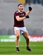 19 December 2020; Conor Raftery of Galway celebrates at the whistle during the EirGrid GAA Football All-Ireland Under 20 Championship Final match between Dublin and Galway at Croke Park in Dublin. Photo by Eóin Noonan/Sportsfile