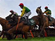 27 December 2020; Beyond The Law, centre, with Donal McInerney up, falls at the last during the Paddy Power 'Maybe I Like The Misery' Handicap Hurdle on day two of the Leopardstown Christmas Festival at Leopardstown Racecourse in Dublin. Photo by Seb Daly/Sportsfile