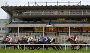 27 December 2020; A view of the field as they pass the empty grandstand during the 'Paddy Power Flat One' Flat Race on day two of the Leopardstown Christmas Festival at Leopardstown Racecourse in Dublin. Photo by Seb Daly/Sportsfile