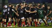 27 December 2020; Players from both teams tussle during the Guinness PRO14 match between Connacht and Ulster at The Sportsground in Galway. Photo by Ramsey Cardy/Sportsfile