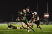 27 December 2020; Tom Daly of Connacht on his way to scoring his side's third try during the Guinness PRO14 match between Connacht and Ulster at The Sportsground in Galway. Photo by Ramsey Cardy/Sportsfile
