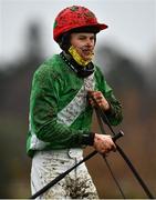 28 December 2020; Jockey Liam Quinlan following the Irish Daily Star Christmas Handicap Hurdle on day three of the Leopardstown Christmas Festival at Leopardstown Racecourse in Dublin. Photo by Seb Daly/Sportsfile