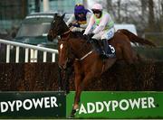 29 December 2020; Monkfish, right, with Paul Townend up, jumps the last alongside eventual second place Latest Exhibition, with Bryan Cooper up, on their way to winning the Neville Hotels Novice Steeplechase on day four of the Leopardstown Christmas Festival at Leopardstown Racecourse in Dublin. Photo by Seb Daly/Sportsfile