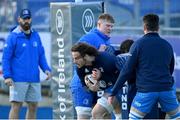 29 December 2020; Jack Dunne, is tackled by Sean O'Brien during Leinster Rugby squad training at Energia Park in Dublin. Photo by Ramsey Cardy/Sportsfile