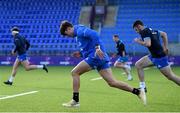 29 December 2020; Max O'Reilly, left, and Andrew Smith during Leinster Rugby squad training at Energia Park in Dublin. Photo by Ramsey Cardy/Sportsfile