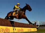 1 January 2021; Al Boum Photo, with Paul Townend up, jumps the last on their way to winning the Savills New Year's Day Steeplechase at Tramore Racecourse in Waterford. Photo by Seb Daly/Sportsfile