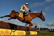 1 January 2021; Jockey David Mullins is unseated from his mount Brahma Bull during the Savills New Year's Day Steeplechase at Tramore Racecourse in Waterford. Photo by Seb Daly/Sportsfile