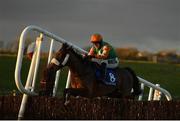 1 January 2021; Whoyakodding, with James O'Sullivan up, jumps the last on their way to winning the Tom Carroll Memorial Handicap Steeplechase at Tramore Racecourse in Waterford. Photo by Seb Daly/Sportsfile