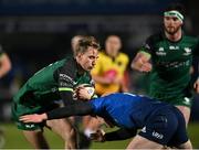 2 January 2021; John Porch of Connacht is tackled by Rory O'Loughlin of Leinster during the Guinness PRO14 match between Leinster and Connacht at the RDS Arena in Dublin. Photo by Ramsey Cardy/Sportsfile