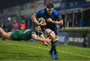 2 January 2021; Ryan Baird of Leinster beats the tackle of Peter Sullivan of Connacht on the way to scoring his side's third try during the Guinness PRO14 match between Leinster and Connacht at the RDS Arena in Dublin. Photo by Brendan Moran/Sportsfile