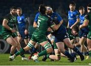 2 January 2021; Michael Bent of Leinster is tackled by Quinn Roux of Connacht during the Guinness PRO14 match between Leinster and Connacht at the RDS Arena in Dublin. Photo by Brendan Moran/Sportsfile