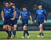 2 January 2021; Leinster players, including Luke McGrath, centre, leave the pitch following the Guinness PRO14 match between Leinster and Connacht at the RDS Arena in Dublin. Photo by Brendan Moran/Sportsfile