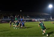 2 January 2021; Gavin Thornbury of Connacht wins possession in the lineout against Ryan Baird of Leinster during the Guinness PRO14 match between Leinster and Connacht at the RDS Arena in Dublin. Photo by Ramsey Cardy/Sportsfile