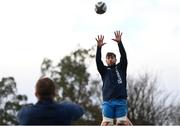 4 January 2021; Caelan Doris wins a lineout during Leinster Rugby squad training at UCD in Dublin. Photo by Ramsey Cardy/Sportsfile