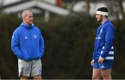 4 January 2021; Senior Coach Stuart Lancaster, left, in conversation with Andrew Smith during Leinster Rugby squad training at UCD in Dublin. Photo by Ramsey Cardy/Sportsfile