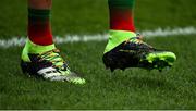 6 December 2020; Rainbow coloured laces are seen on the boots of Aidan O'Shea of Mayo during the GAA Football All-Ireland Senior Championship Semi-Final match between Mayo and Tipperary at Croke Park in Dublin. Photo by Brendan Moran/Sportsfile