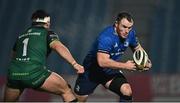 2 January 2021; Peter Dooley of Leinster in action against Denis Buckley of Connacht during the Guinness PRO14 match between Leinster and Connacht at the RDS Arena in Dublin. Photo by Piaras Ó Mídheach/Sportsfile