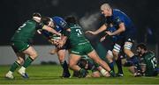 2 January 2021; Michael Bent of Leinster is tackled by Shane Delahunt, left, and Dominic Robertson-McCoy of Connacht during the Guinness PRO14 match between Leinster and Connacht at the RDS Arena in Dublin. Photo by Piaras Ó Mídheach/Sportsfile