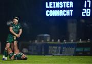 2 January 2021; Shane Delahunt of Connacht helps team-mate Denis Buckley with cramp during the Guinness PRO14 match between Leinster and Connacht at the RDS Arena in Dublin. Photo by Piaras Ó Mídheach/Sportsfile