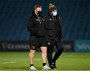8 January 2021; Eric O’Sullivan, left, and Tom O’Toole of Ulster walk the pitch prior to the Guinness PRO14 match between Leinster and Ulster at the RDS Arena in Dublin. Photo by Brendan Moran/Sportsfile