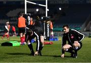 8 January 2021; Officials including assistant referee Sean Gallagher, right, inspect the pitch prior to the Guinness PRO14 match between Leinster and Ulster at the RDS Arena in Dublin. Photo by Seb Daly/Sportsfile