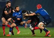 8 January 2021; Marcell Coetzee of Ulster is tackled by Jamison Gibson-Park, left, and Josh van der Flier of Leinster during the Guinness PRO14 match between Leinster and Ulster at the RDS Arena in Dublin. Photo by Brendan Moran/Sportsfile