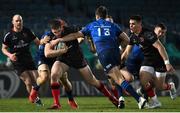 8 January 2021; Stuart McCloskey of Ulster is tackled by Josh van der Flier and Ross Byrne of Leinster during the Guinness PRO14 match between Leinster and Ulster at the RDS Arena in Dublin. Photo by Brendan Moran/Sportsfile