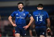 8 January 2021; Robbie Henshaw, left, and Ross Byrne of Leinster during the Guinness PRO14 match between Leinster and Ulster at the RDS Arena in Dublin. Photo by Ramsey Cardy/Sportsfile