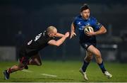 8 January 2021; Hugo Keenan of Leinster evades the tackle of Matt Faddes of Ulster during the Guinness PRO14 match between Leinster and Ulster at the RDS Arena in Dublin. Photo by Brendan Moran/Sportsfile