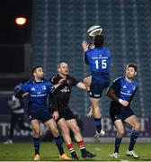 8 January 2021; Hugo Keenan of Leinster catches a high ball during the Guinness PRO14 match between Leinster and Ulster at the RDS Arena in Dublin. Photo by Seb Daly/Sportsfile