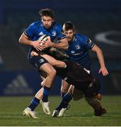 8 January 2021; Hugo Keenan of Leinster is tackled by Jordi Murphy of Ulster during the Guinness PRO14 match between Leinster and Ulster at the RDS Arena in Dublin. Photo by Ramsey Cardy/Sportsfile