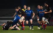 8 January 2021; Ross Byrne of Leinster is tackled by Jordi Murphy of Ulster during the Guinness PRO14 match between Leinster and Ulster at the RDS Arena in Dublin. Photo by Ramsey Cardy/Sportsfile