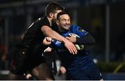 8 January 2021; Dave Kearney of Leinster is tackled by Stuart McCloskey of Ulster during the Guinness PRO14 match between Leinster and Ulster at the RDS Arena in Dublin. Photo by Brendan Moran/Sportsfile