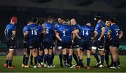 8 January 2021; James Ryan of Leinster, centre, speaks to his team-mates during the Guinness PRO14 match between Leinster and Ulster at the RDS Arena in Dublin. Photo by Brendan Moran/Sportsfile