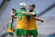 22 November 2020; Donegal players Gerard Gilmore, right, and Ronan McDermott celebrate after the Nickey Rackard Cup Final match between Donegal and Mayo at Croke Park in Dublin. Photo by Piaras Ó Mídheach/Sportsfile