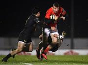 9 January 2021; Chris Farrell of Munster is tackled by Alex Wootton, left, and Sammy Arnold of Connacht during the Guinness PRO14 match between Connacht and Munster at the Sportsground in Galway. Photo by Sam Barnes/Sportsfile