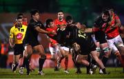 9 January 2021; Chris Farrell of Munster is tackled by Sammy Arnold of Connacht during the Guinness PRO14 match between Connacht and Munster at the Sportsground in Galway. Photo by David Fitzgerald/Sportsfile