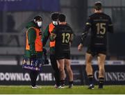 9 January 2021; Bundee Aki of Connacht acting as water carrier speaking with team-mate Sammy Arnold during the Guinness PRO14 match between Connacht and Munster at the Sportsground in Galway. Photo by David Fitzgerald/Sportsfile