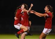 23 December 2020; Laura Shine, centre, celebrates with team-mates following the Women’s Under-17 National League Final match between Shamrock Rovers and Cork City at Athlone Town Stadium in Athlone, Westmeath. Photo by Sam Barnes/Sportsfile